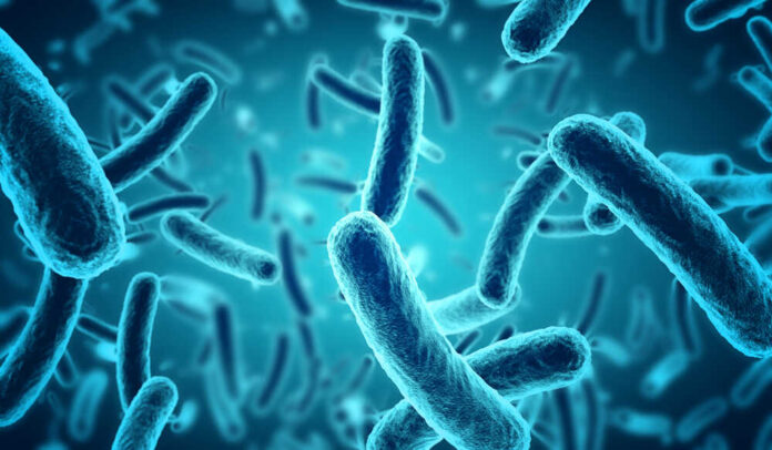 Close,Up,Of,3d,Microscopic,Blue,Bacteria