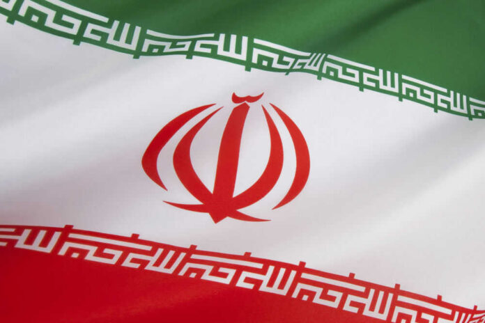 36578327 Iranian flag with green, white, red stripes.