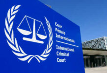 ICC’s Ambitious Quest: Trump in Their Sights? International Criminal Court sign with scales of justice.