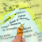 Map highlighting the Strait of Hormuz and surrounding regions