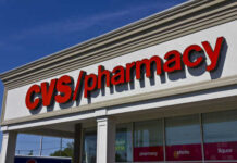 CVS pharmacy storefront with building signage visible