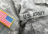 US Army uniform with American flag patch