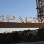 SpaceX’s Fireball Success: A Planned Masterstroke? Sign displaying the SpaceX logo at a launch site