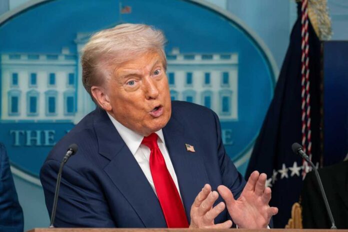 Washington,Dc,,United,States,,August,11,2025:,President,Donald,Trump A government official speaking passionately at a press conference