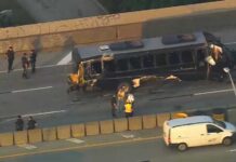 Airport Crew’s Ride Turns Deadly — Mystery 16 injured, 2 dead after bus crash on Long Island Expressway