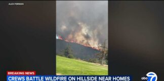 SoCal fire prompts evacuations as smoke billows over homes; video shows flames near golf course