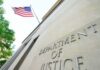 Resignation JOLTS High-Stakes Biden-Obama Case Department of Justice building with American flag