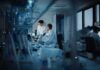 Scientists working in a modern laboratory