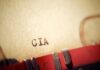 Close-up of a typewritten document labeled 'CIA'
