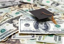 Washington Reboots Collections – Targets Paychecks Again Graduation cap on a pile of US dollar bills